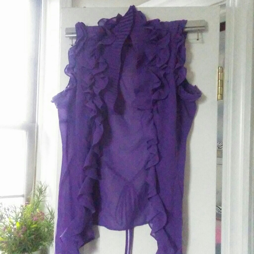 Purple sheer sleeveless shirt
